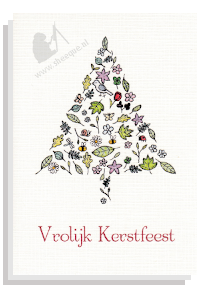 Kerstkaart botanische kerstboom